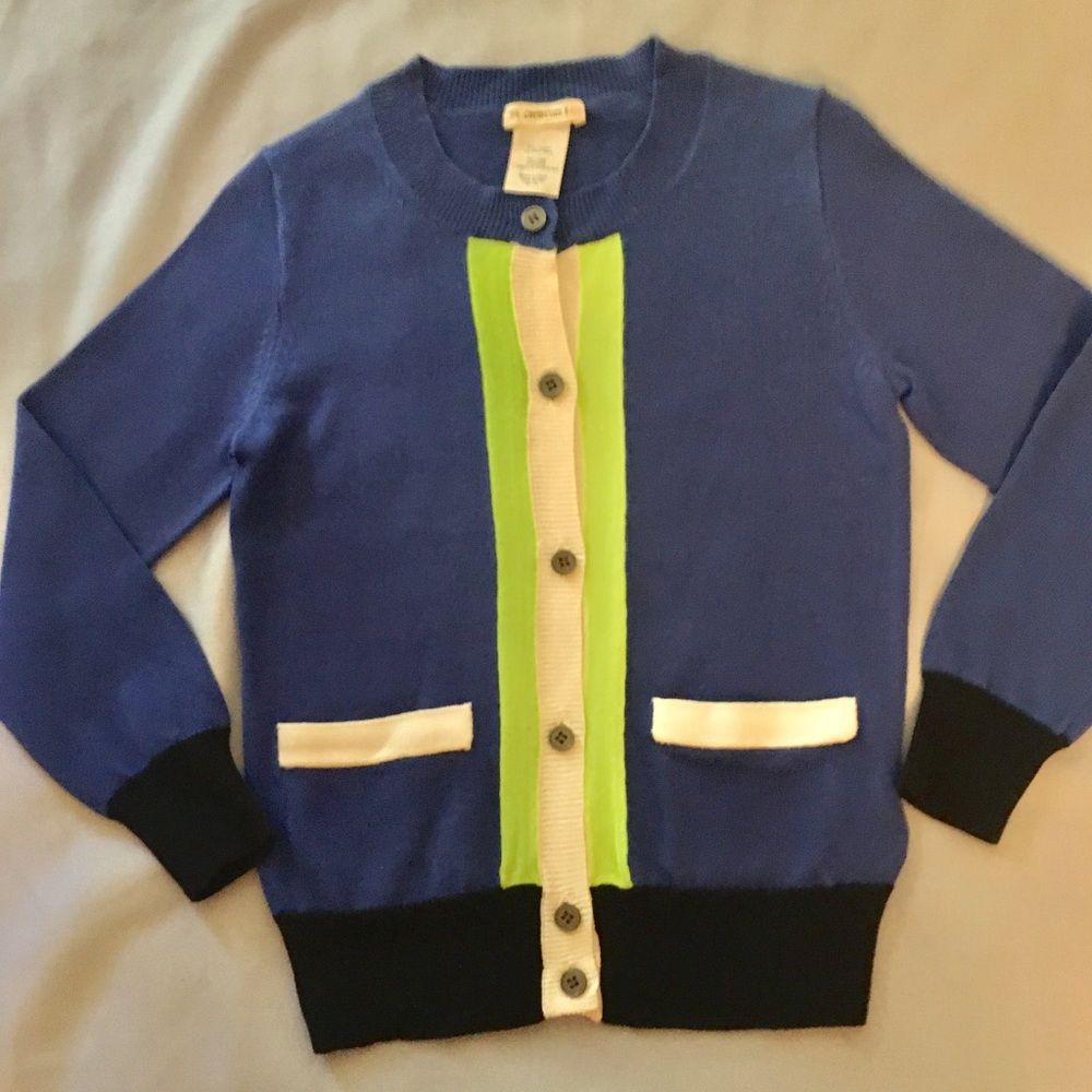 Crewcuts Blue Cardigan with Contrast Trim 4-5
